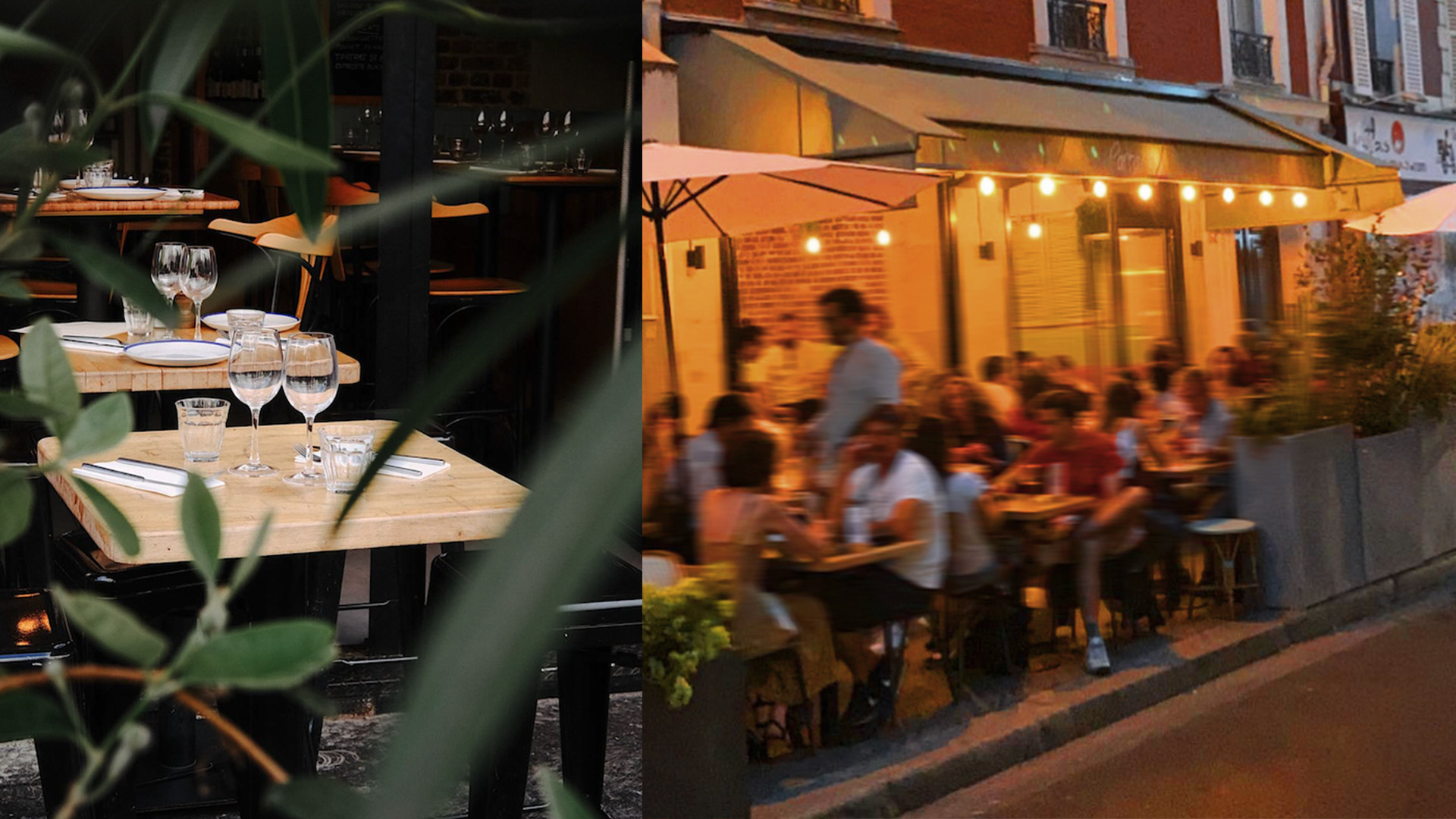 La terrasse animée du Restaurant Partage, rue Didot